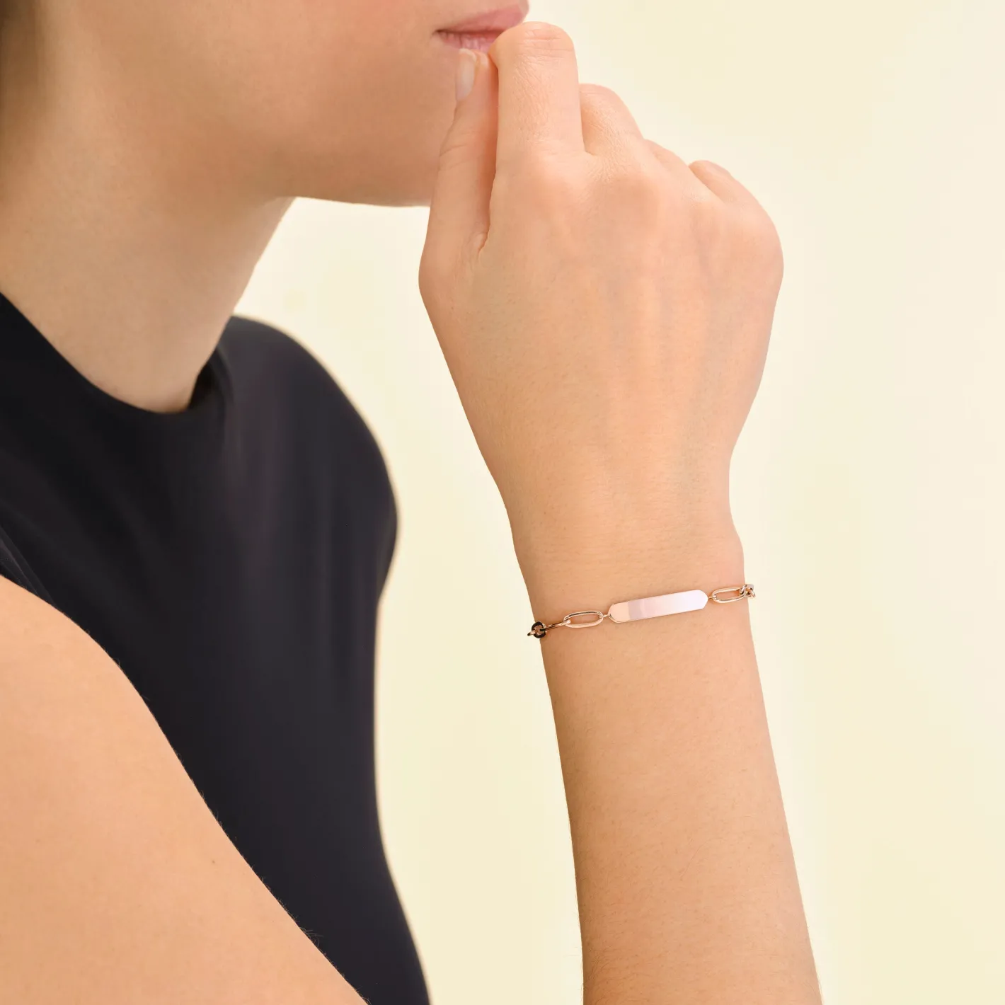 Rosefield Bar Hammered Bracelet New