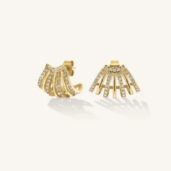 Rosefield Caged Crystal Earrings Fashion