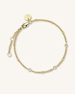 Rosefield Crystal Bracelet Gold Clearance
