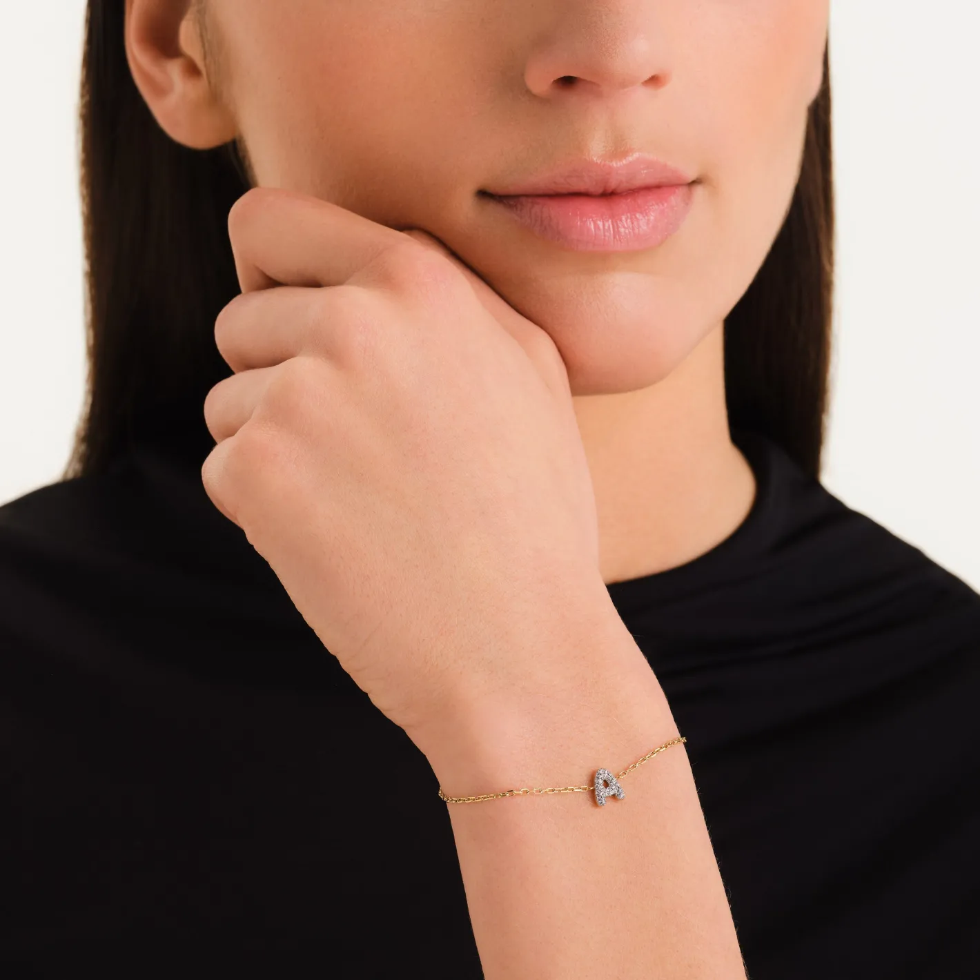 Rosefield Crystal Letter A Bracelet Sale