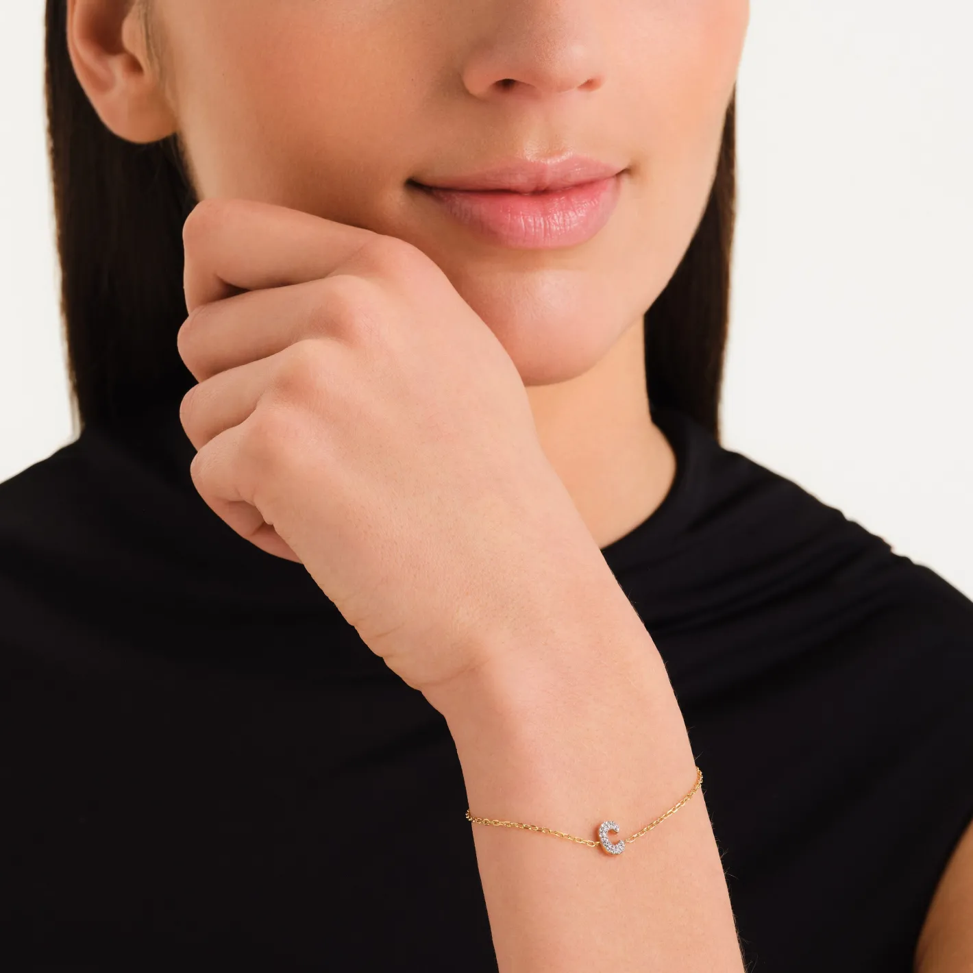 Rosefield Crystal Letter C Bracelet Sale