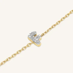 Rosefield Crystal Letter F Bracelet Sale