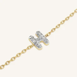 Rosefield Crystal Letter H Bracelet Hot