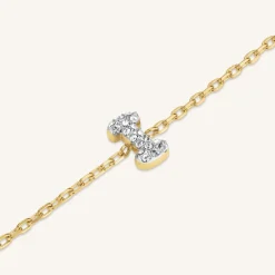 Rosefield Crystal Letter I Bracelet New