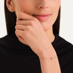 Rosefield Crystal Letter I Bracelet New