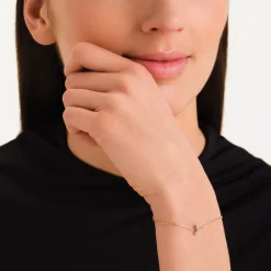 Rosefield Crystal Letter J Bracelet New