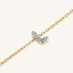 Rosefield Crystal Letter L Bracelet Outlet