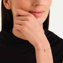 Rosefield Crystal Letter L Bracelet Outlet