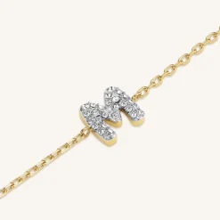 Rosefield Crystal Letter M Bracelet Discount
