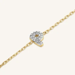 Rosefield Crystal Letter P Bracelet Discount
