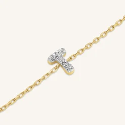 Rosefield Crystal Letter T Bracelet Sale