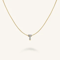 Rosefield Crystal Letter T Necklace Fashion