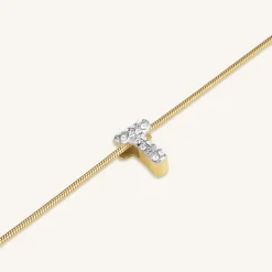Rosefield Crystal Letter T Necklace Fashion