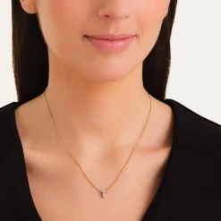 Rosefield Crystal Letter T Necklace Fashion