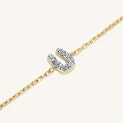 Rosefield Crystal Letter U Bracelet Fashion