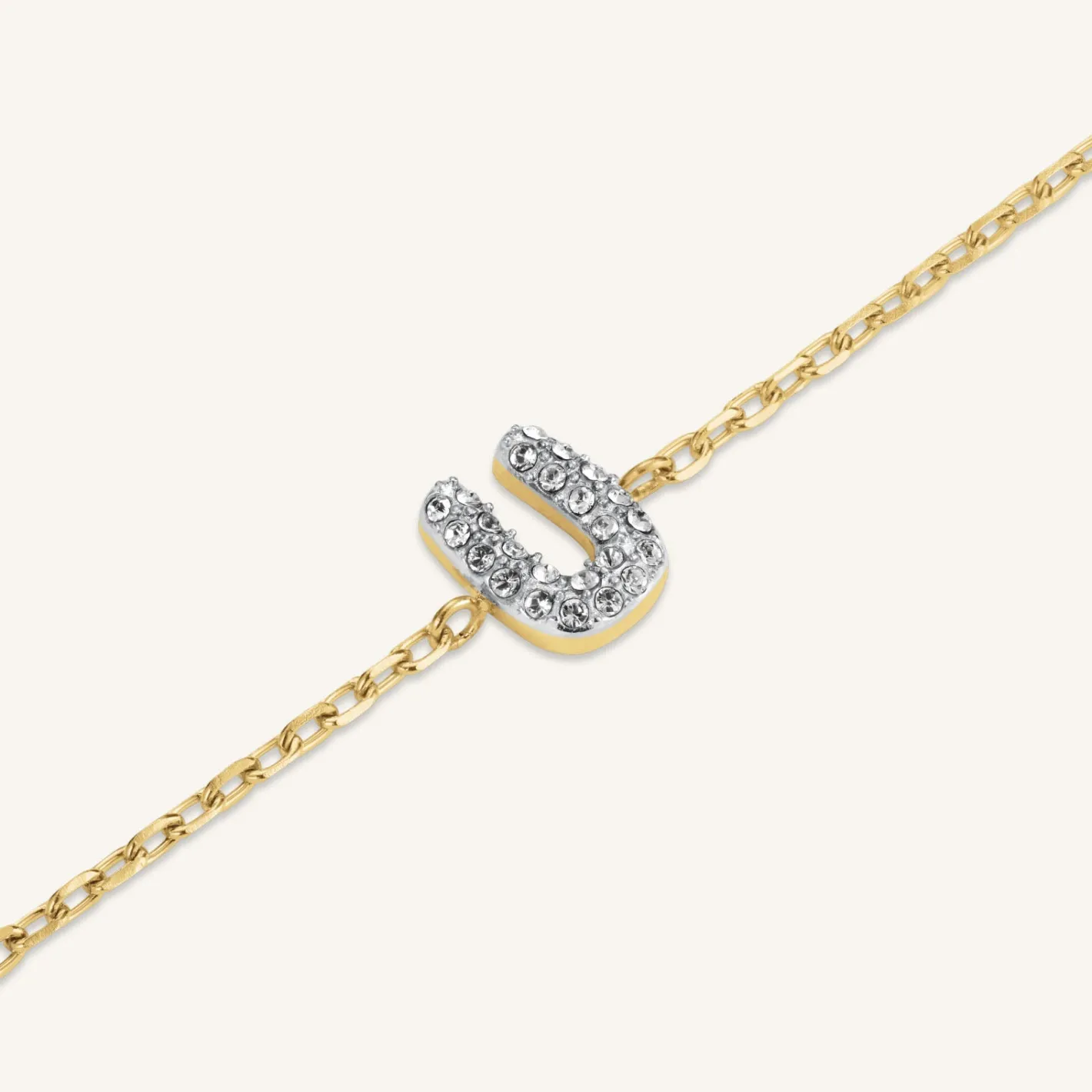 Rosefield Crystal Letter U Bracelet Fashion