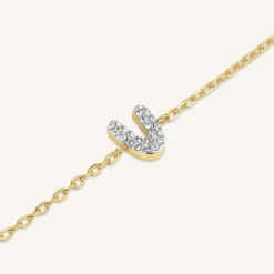 Rosefield Crystal Letter V Bracelet Outlet