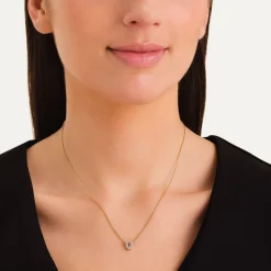 Rosefield Crystal Letter V Necklace Discount