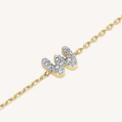 Rosefield Crystal Letter W Bracelet Online