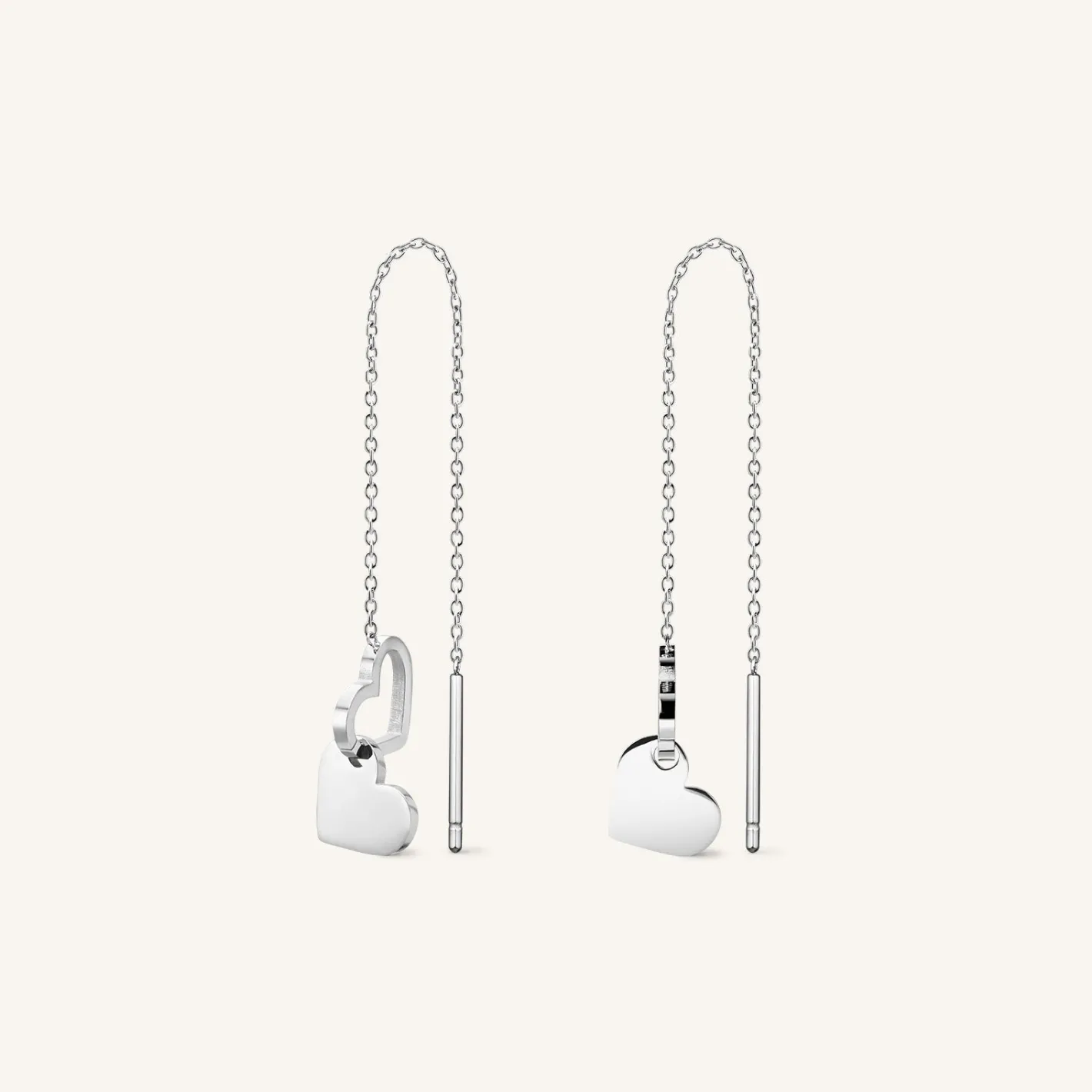 Rosefield Double Heart Earrings Clearance