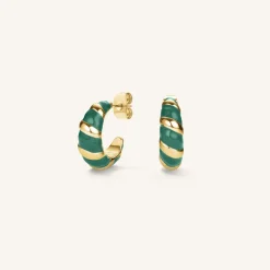 Rosefield Emerald Croissant Hoops Hot