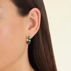 Rosefield Emerald Croissant Hoops Hot