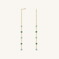 Rosefield Emerald Dotted Threader Earrings Discount