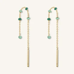 Rosefield Emerald Dotted Threader Earrings Discount
