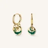 Rosefield Emerald Wavey Coin Hoops Clearance