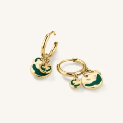Rosefield Emerald Wavey Coin Hoops Clearance