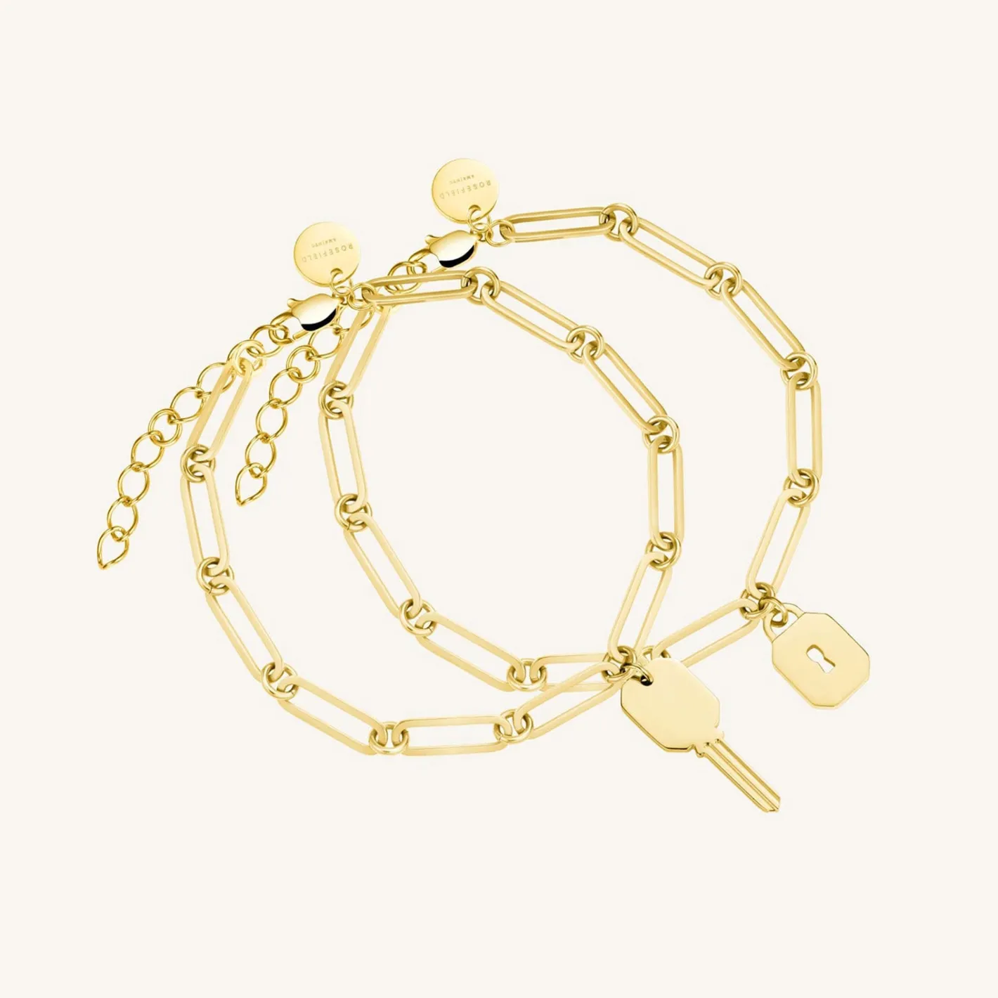 Rosefield Friendship Bracelet Set Octagon Gold Discount