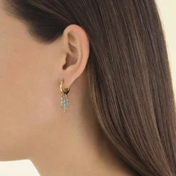 Rosefield Hanging Beads Hoops Blue New