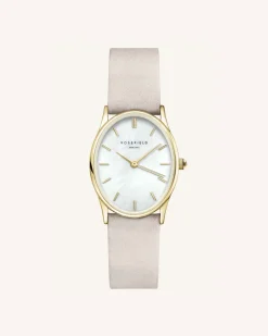 Rosefield Light Grey Nubuck Gold Strap Discount