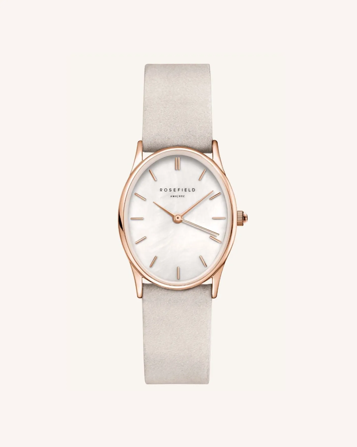 Rosefield Light Grey Nubuck Rose Gold Strap Best