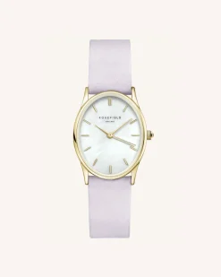 Rosefield Lilac Nubuck Gold Strap New