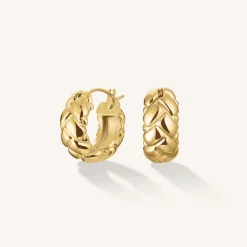 Rosefield Mini Braided Hoops Clearance