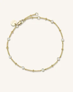 Rosefield Multi Crystal Bracelet Gold Outlet