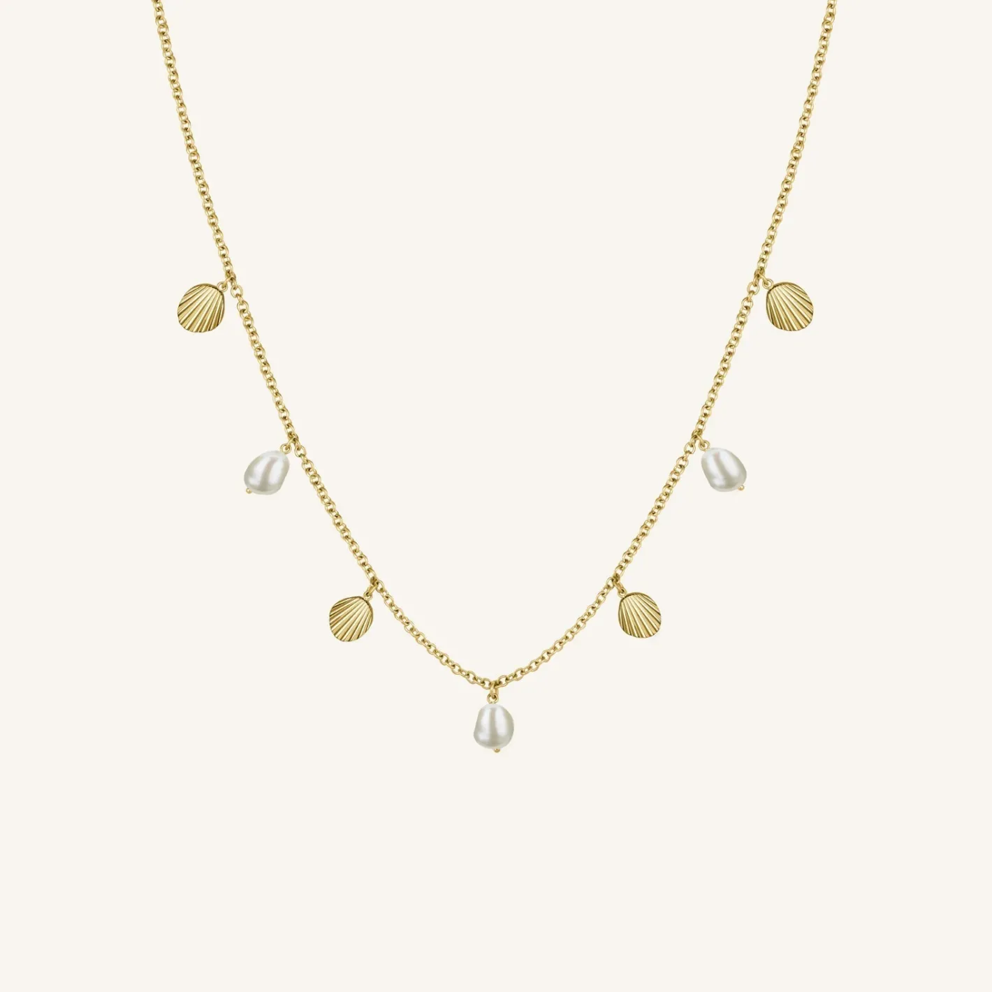 Rosefield Multi shell and pearl necklace Discount