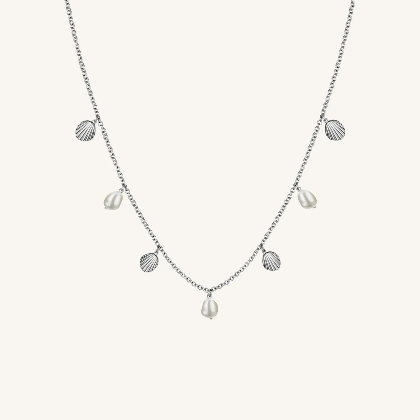 Rosefield Multi shell and pearl necklace Discount