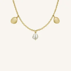 Rosefield Multi shell and pearl necklace Discount