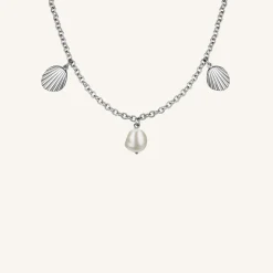 Rosefield Multi shell and pearl necklace Discount