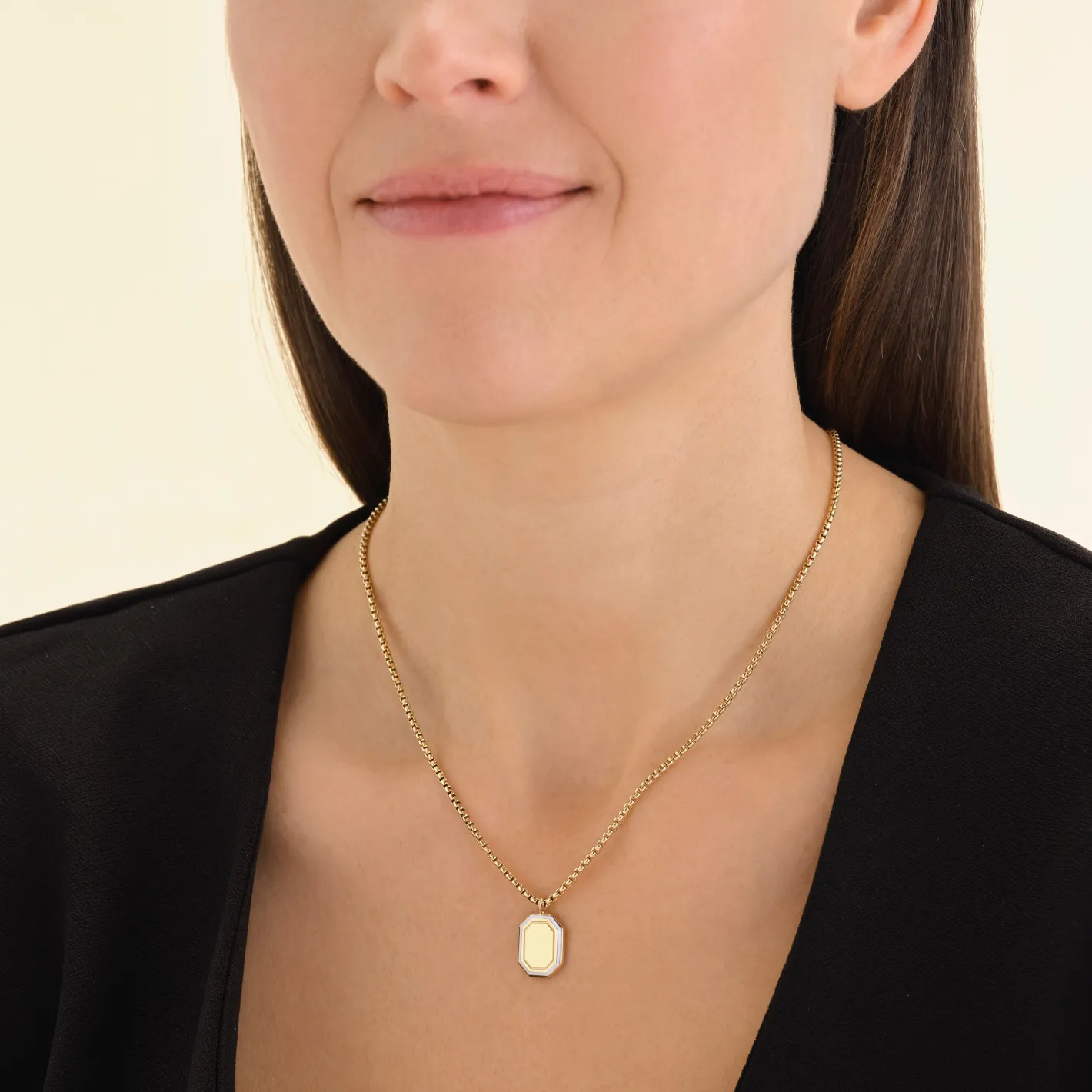 Rosefield Octagon Enamel Necklace Clearance