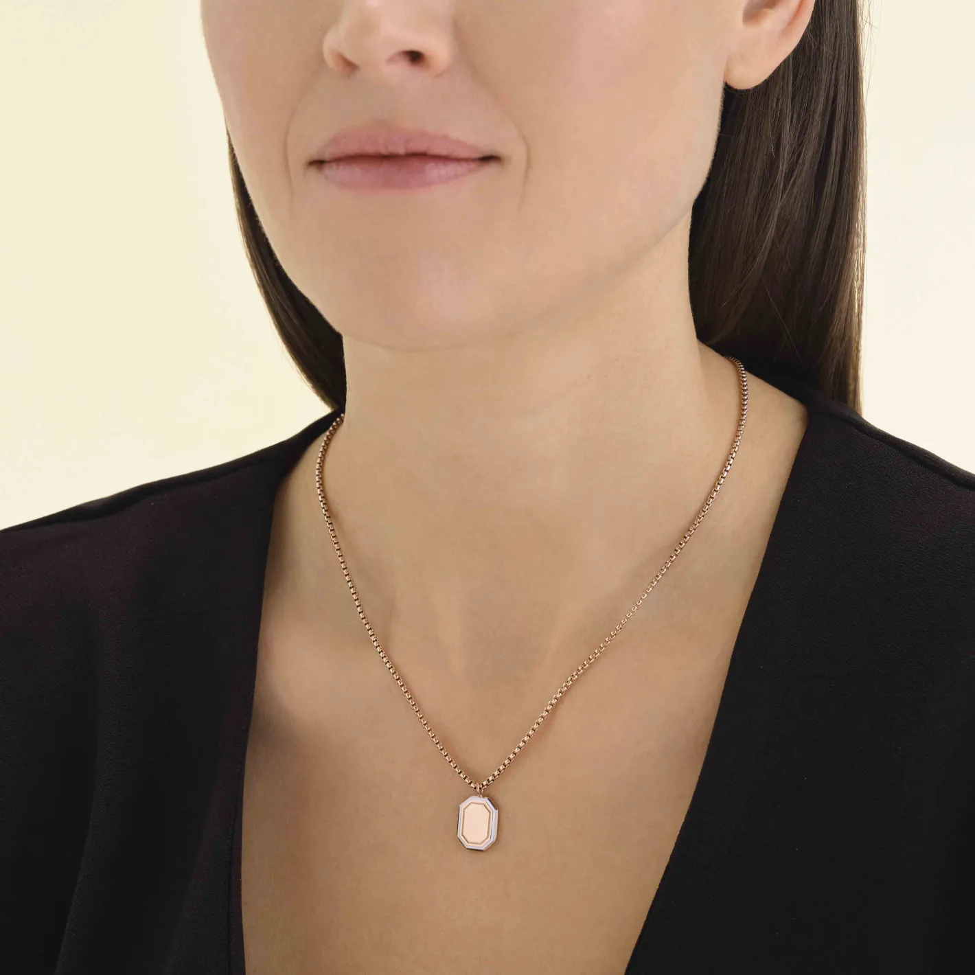 Rosefield Octagon Enamel Necklace Clearance