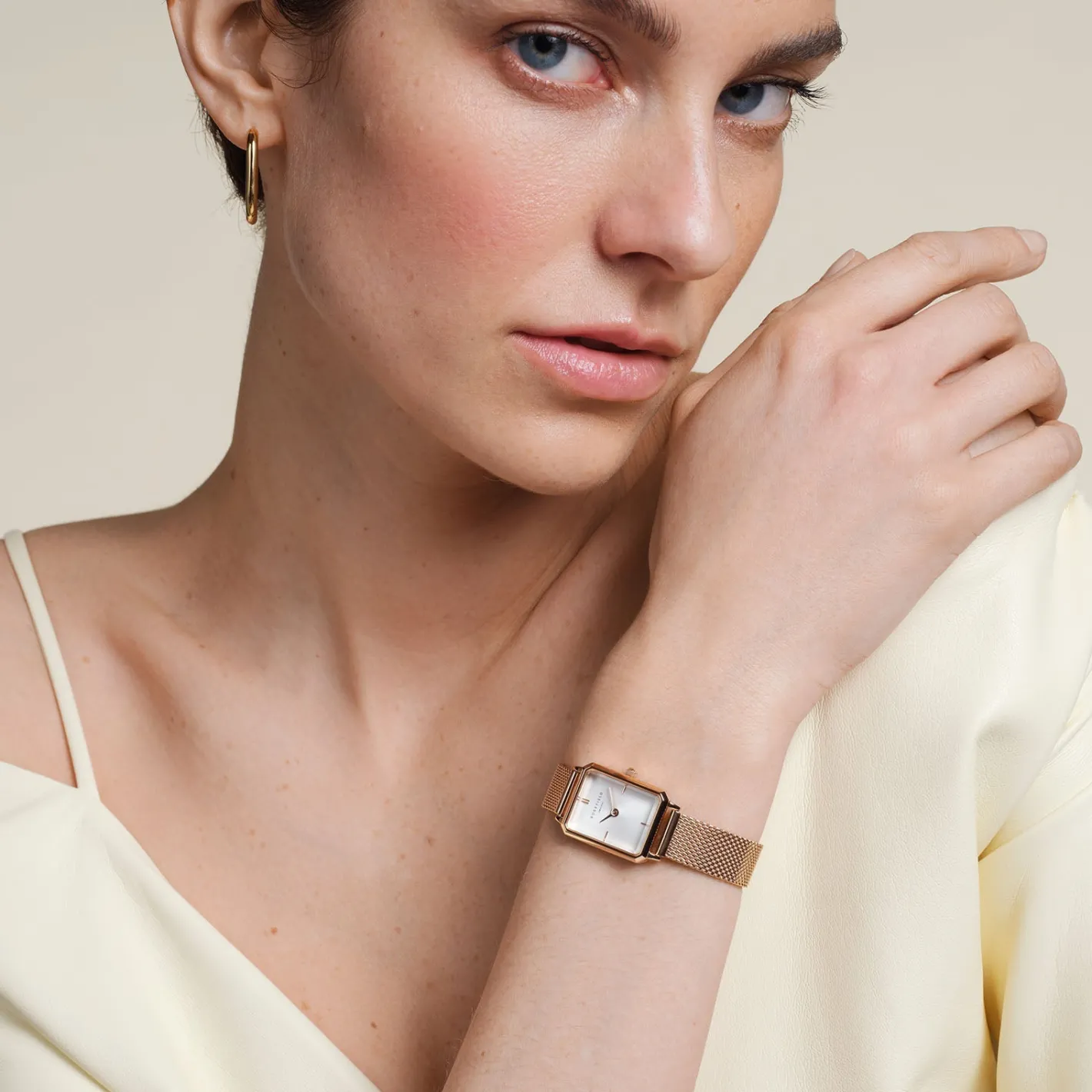 Rosefield Octagon XS Mesh Rose Gold Fashion