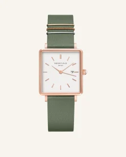 Rosefield Olive green Rose gold Strap Best