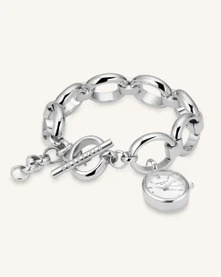 Rosefield Oval Charm Chain Silver Hot