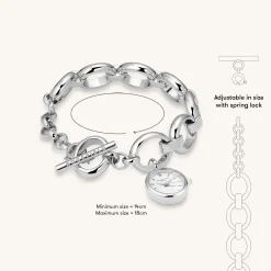 Rosefield Oval Charm Chain Silver Hot