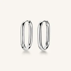 Rosefield Oval Hoops Silver Clearance