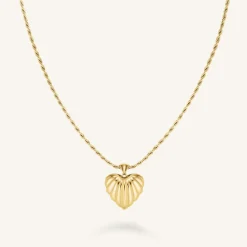 Rosefield Ridged Heart Necklace Online