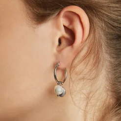 Rosefield Shell and pearl hoops Discount